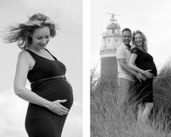 Zwangerschapsfoto vuurtoren Texel