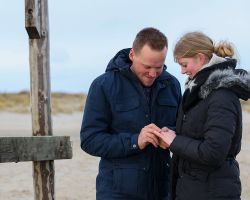 Huwelijkaanzoek steiger Texel