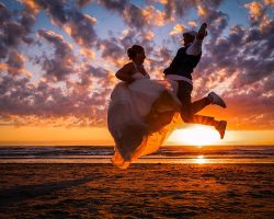 Ontspannen trouwfoto&#039;s Texel