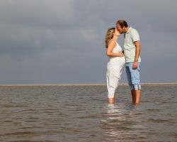 Zwangerschaps foto zee Texel
