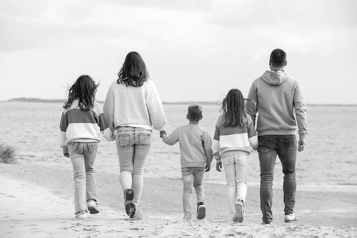 Zwart Wit foto's  op strand van Texel