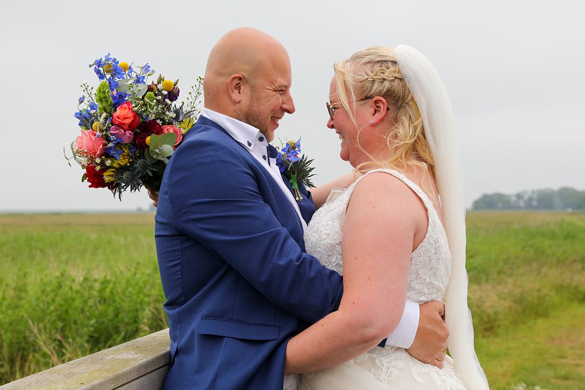 Trouwen op Texel, trouwfoto's op locatie bij De Cocksdorp